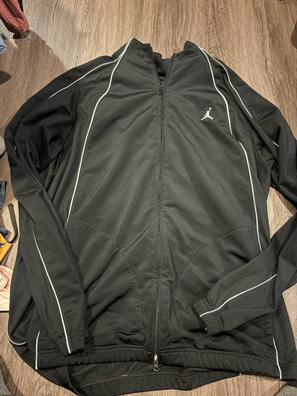 Jordan Black Performance Track Jacket with White Piping